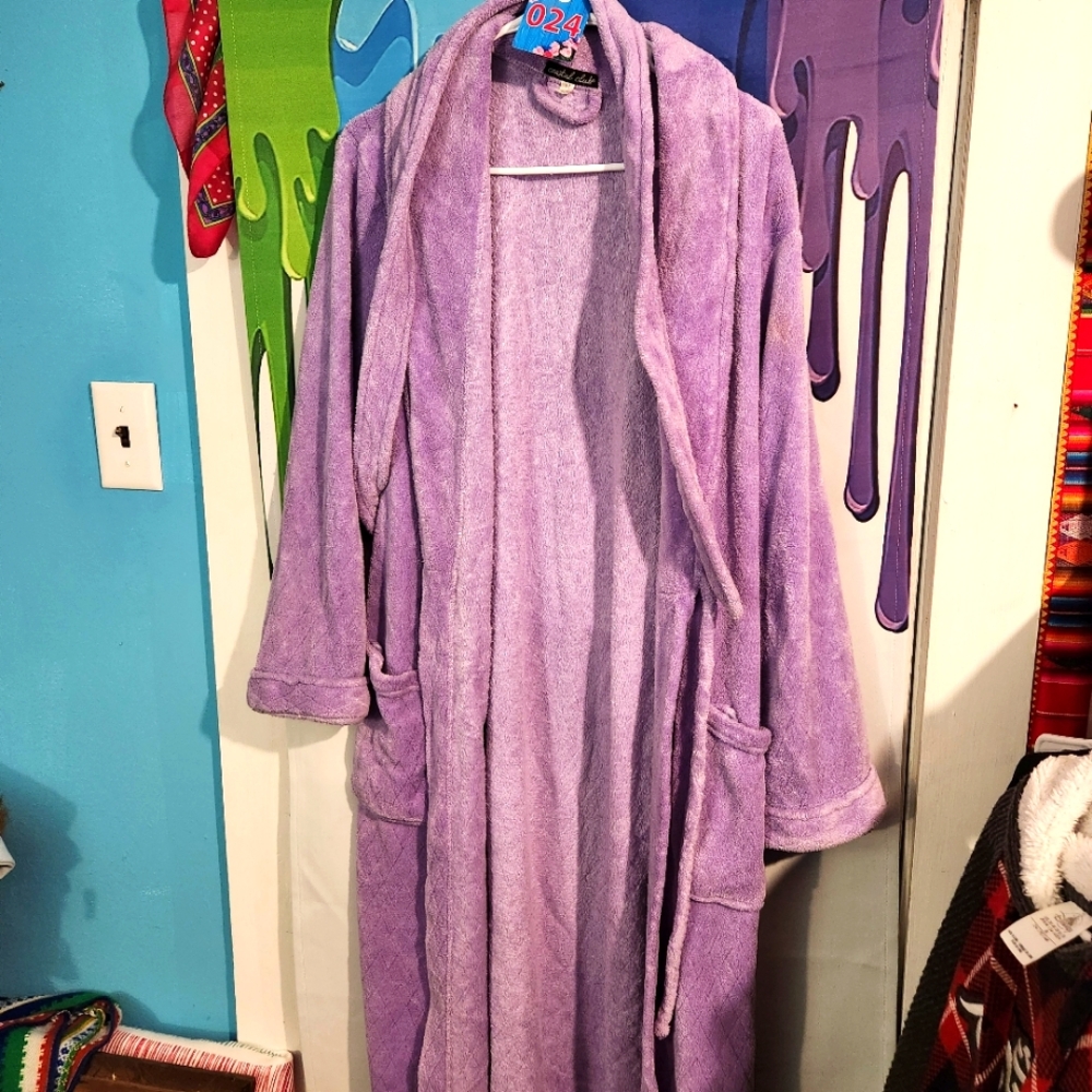 Medium, Coastal Club, Purple, Bathrobe